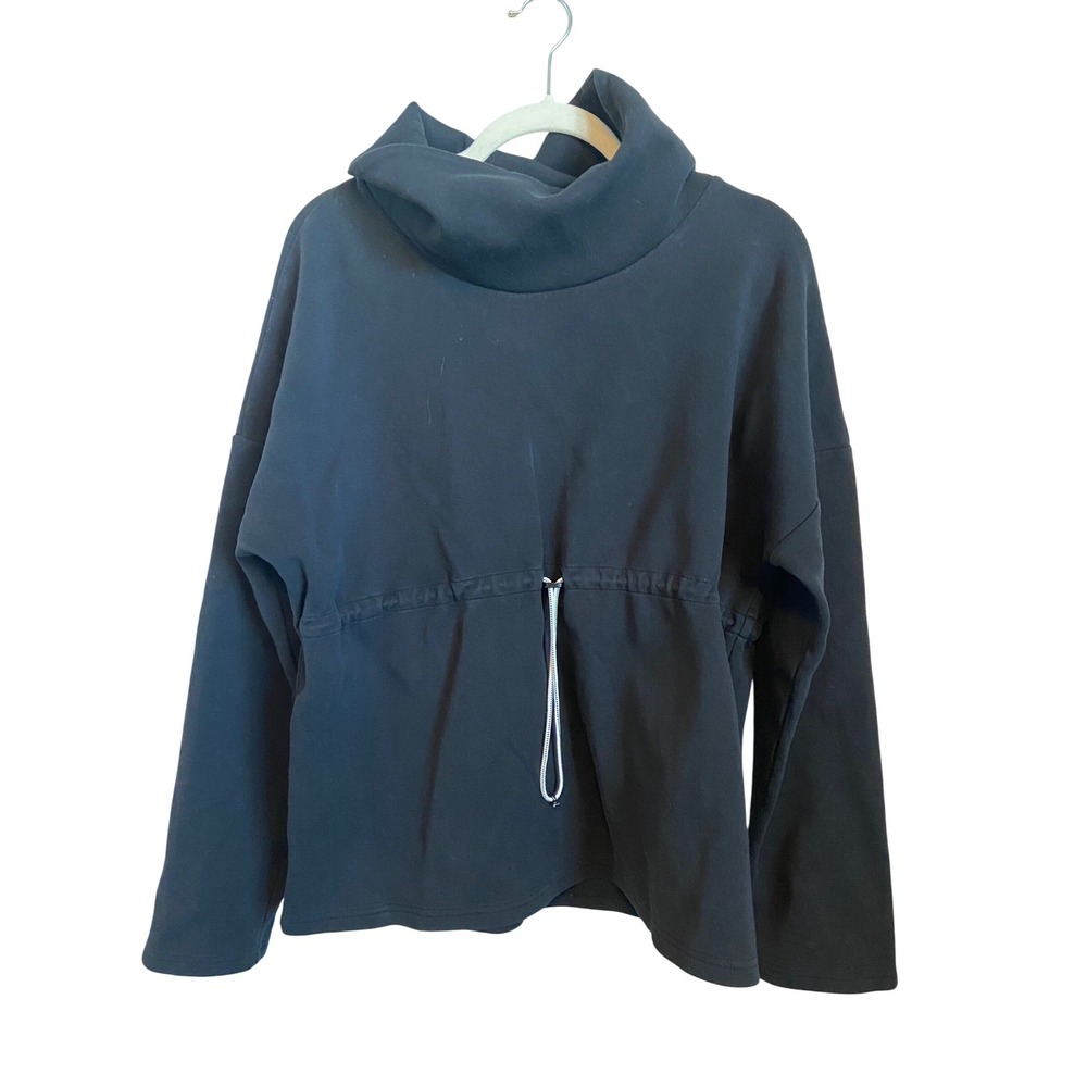 Varley Barton Sweat Funnel Neck Drawstring Pullover Black‎ VAR00403 Small